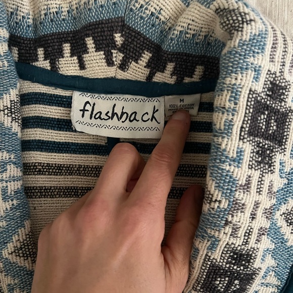 Flashback Tribal southwestern vintage Patterned Cardigan Sweater - Picture 2 of 3